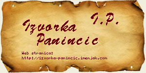 Izvorka Paninčić vizit kartica